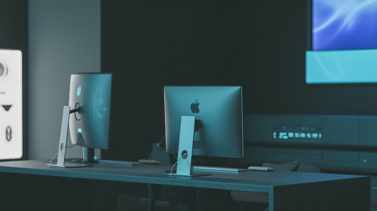 Modern technology workspace with professional IT equipment